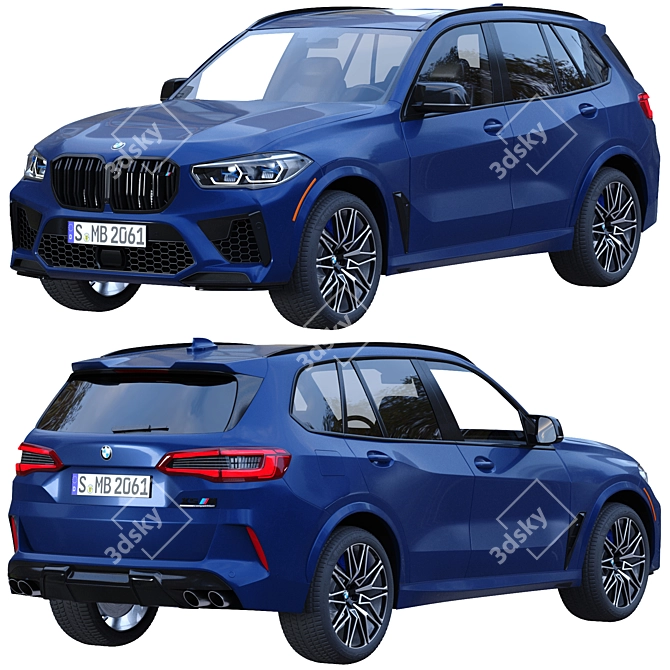 Title: BMW X5 M Competition: Unleash Power 3D model image 1