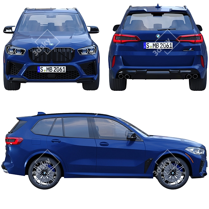 Title: BMW X5 M Competition: Unleash Power 3D model image 2