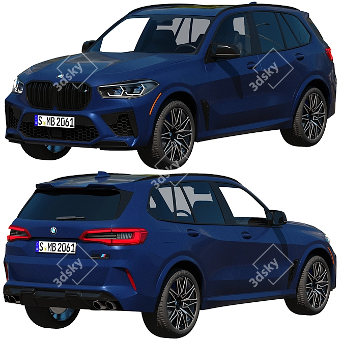 Title: BMW X5 M Competition: Unleash Power 3D model image 6