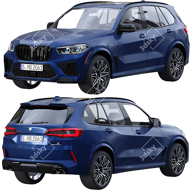 Title: BMW X5 M Competition: Unleash Power 3D model image 8