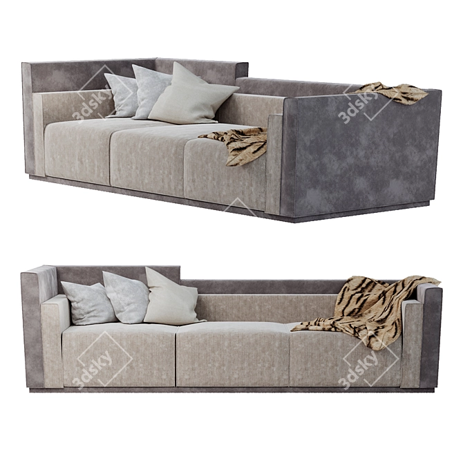 Luxury Comfort Living Sofa Set 3D model image 1