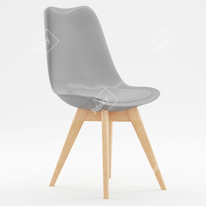 Elegant Tulip Dining Chair - 7 Colore Options 3D model image 2