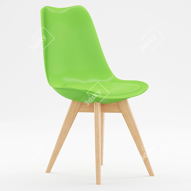 Elegant Tulip Dining Chair - 7 Colore Options 3D model image 4