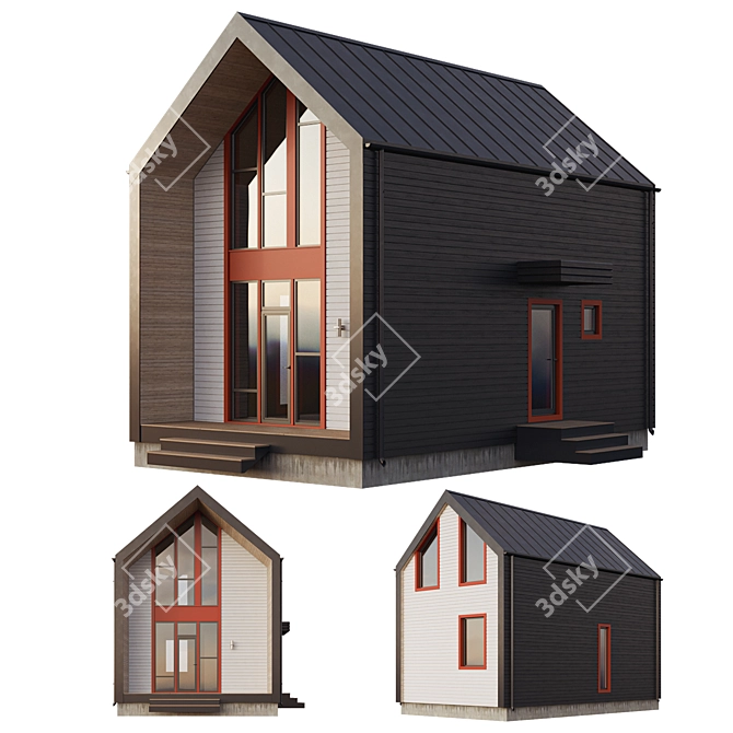 Modern Barnhouse Design - Spacious and Stylish 3D model image 1