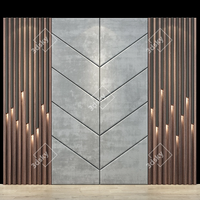 Modern Geometric Wall Panel 3D model image 1