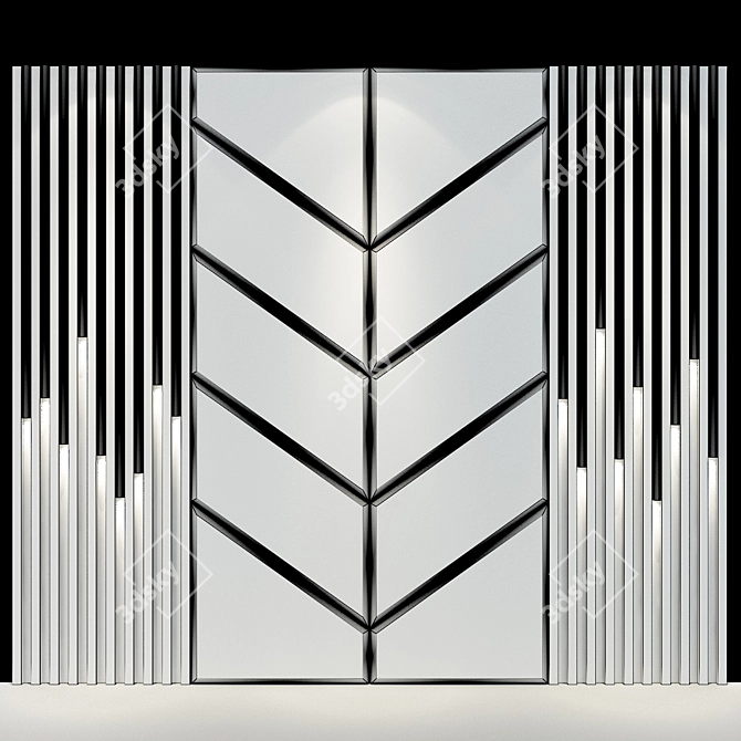 Modern Geometric Wall Panel 3D model image 2