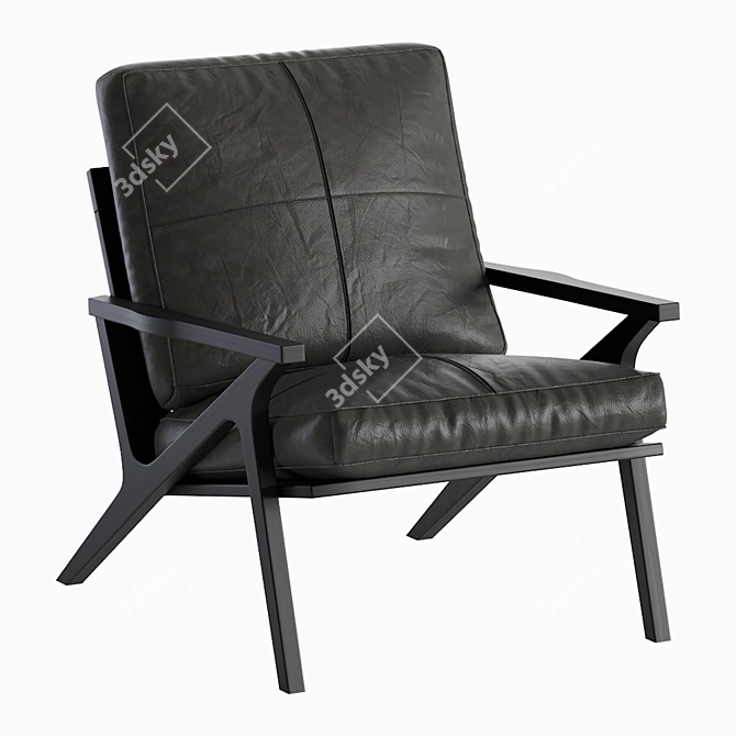 Crate & Barrel Leather Armchair 3D model image 1