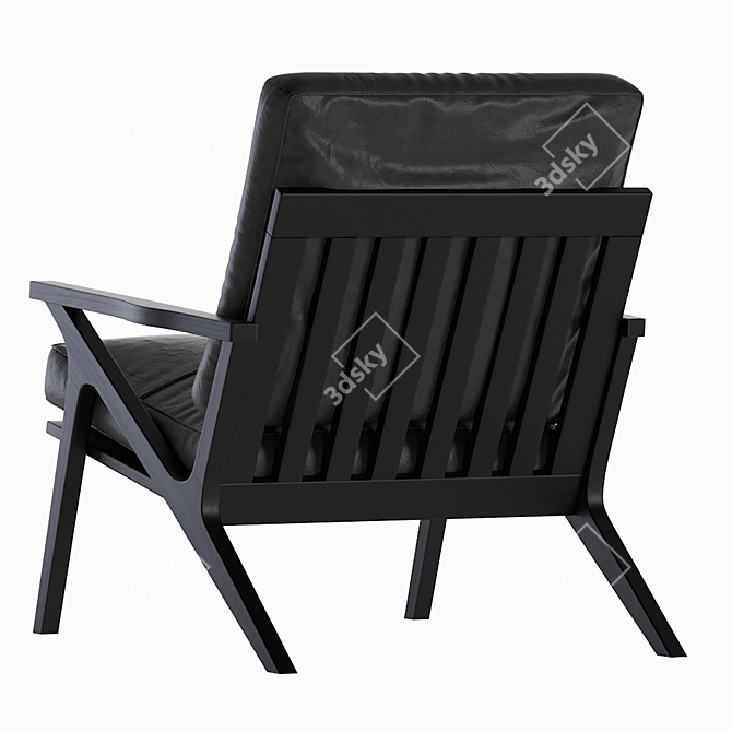 Crate & Barrel Leather Armchair 3D model image 3
