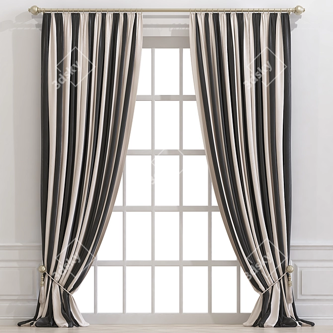 Elegant Window Curtain 893 3D model image 1