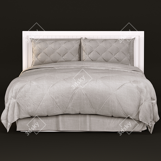 Elegant Pintuck Bedding Set 3D model image 2