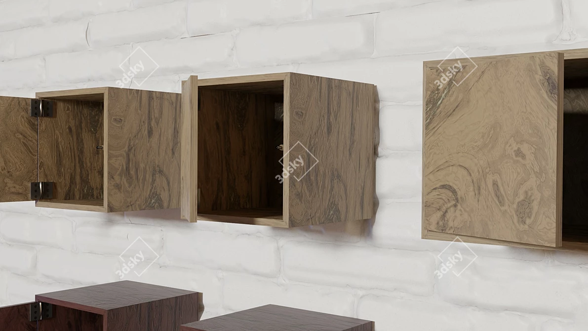 Versatile Square Shelves Collection: 25 IKEA Variants 3D model image 4