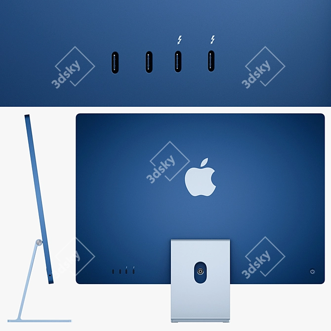 Sleek Apple iMac 24-inch (2021): Stunning Performance & Style 3D model image 3