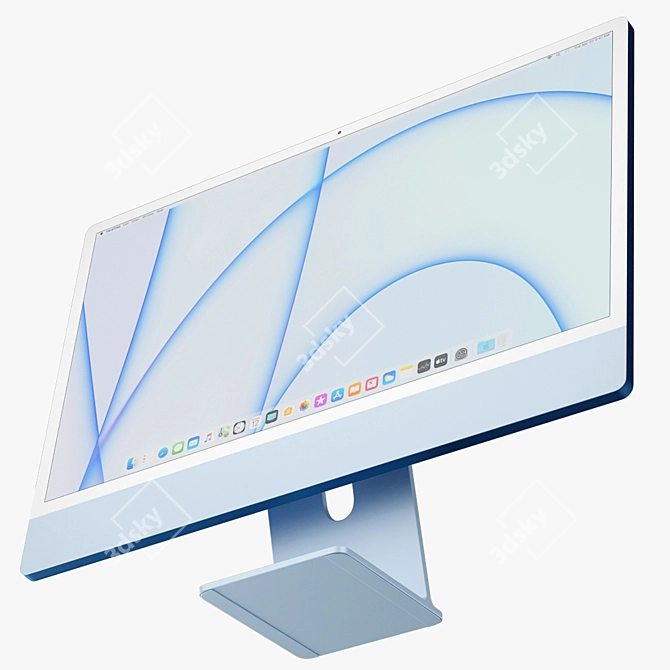 Sleek Apple iMac 24-inch (2021): Stunning Performance & Style 3D model image 5