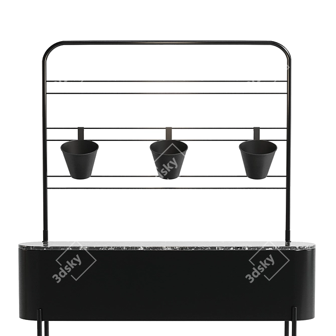  Auckland Black Metal Flower Box Set 3D model image 2