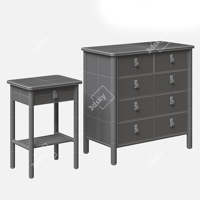 Scandinavian Charm: BJÖRKSNÄS Cabinet & Chest 3D model image 6