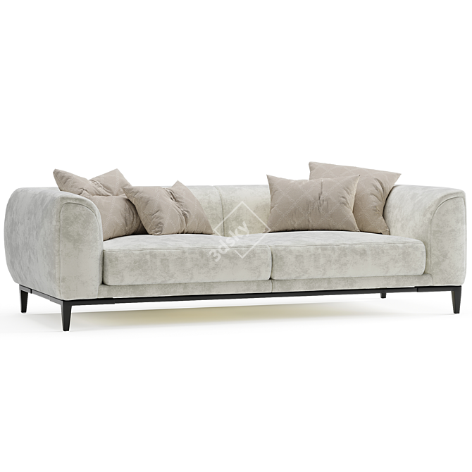 Modern Gray Capitano Sofa 3D model image 3