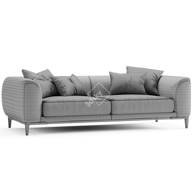 Modern Gray Capitano Sofa 3D model image 6