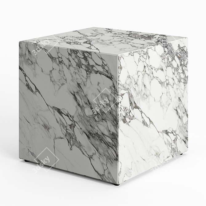 Marble Plinth Side Tables: Stunning and Versatile 3D model image 3