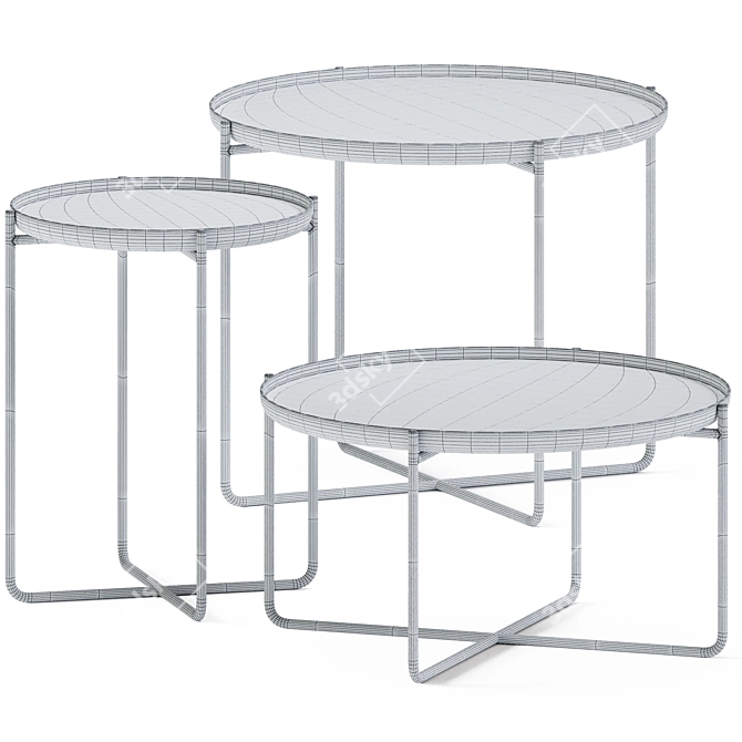 Elegant Habibi Side Tables 3D model image 2