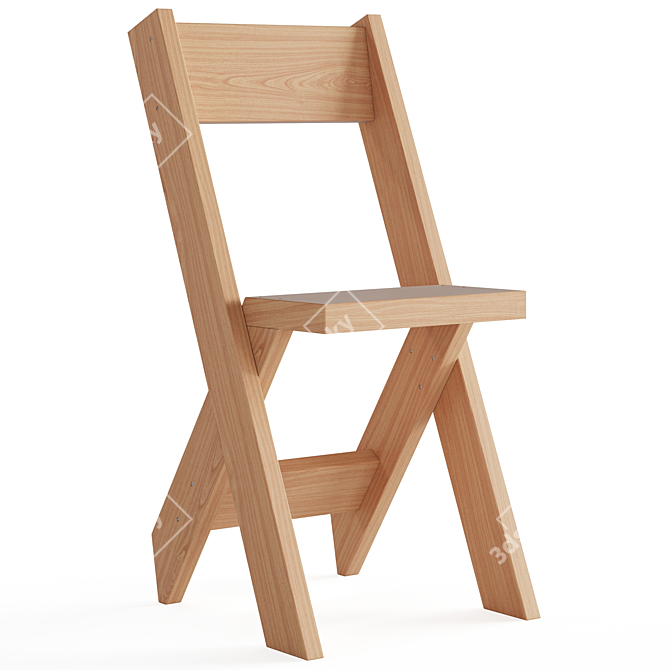 Essential Cedar Chair: Simplistic Elegance 3D model image 1