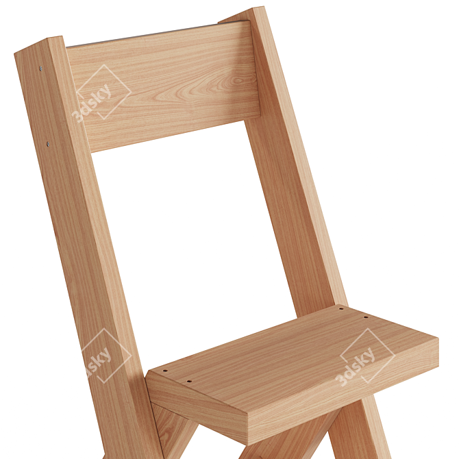 Essential Cedar Chair: Simplistic Elegance 3D model image 4