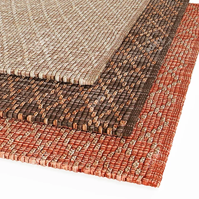 Elegant Taupe Trellis Rug 3D model image 2