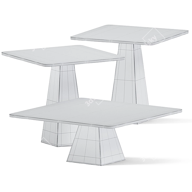 Cosmic Metal Square Coffee Table 3D model image 4