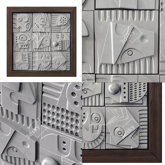 3D Decorative Cube Panel Square #2 3D model image 1