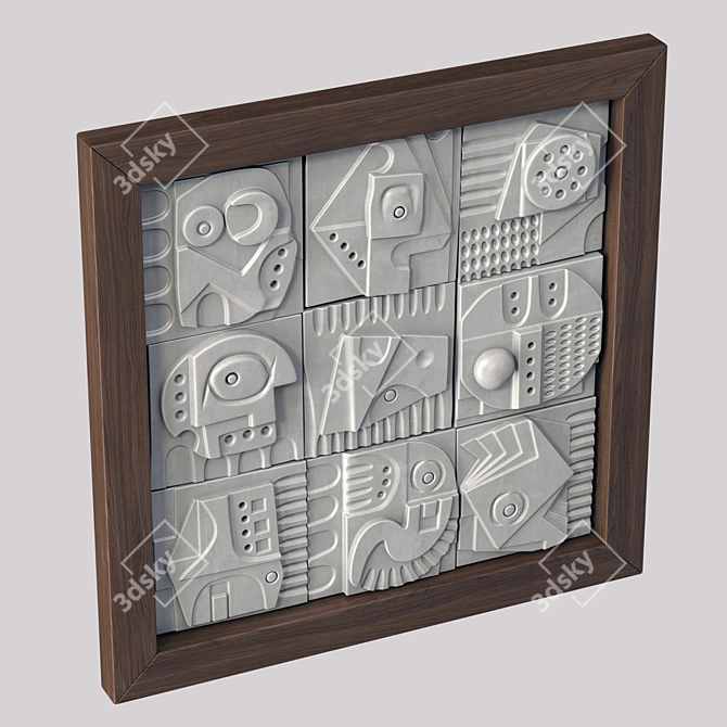 3D Decorative Cube Panel Square #2 3D model image 3