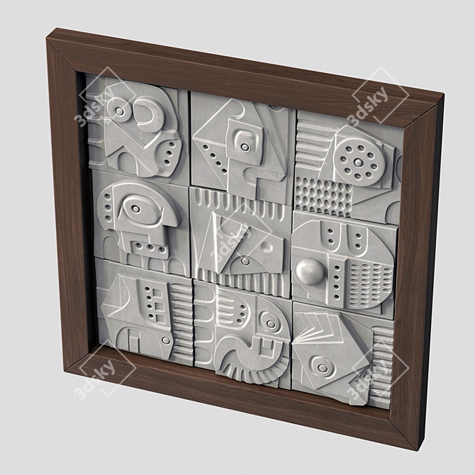 3D Decorative Cube Panel Square #2 3D model image 4