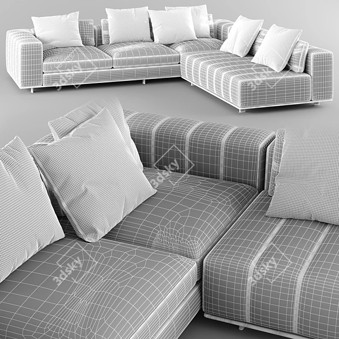 Luxury Comfort: Minotti Freeman Duvet Sofa 3D model image 6