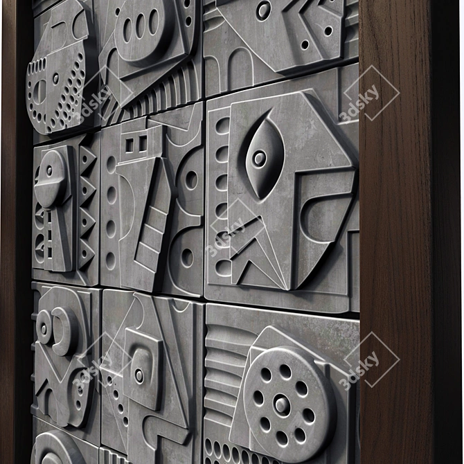 Cube Square Decorative Panel 3D model image 10