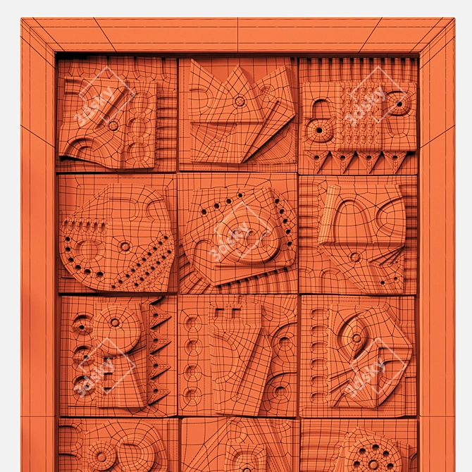 Cube Square Decorative Panel 3D model image 11