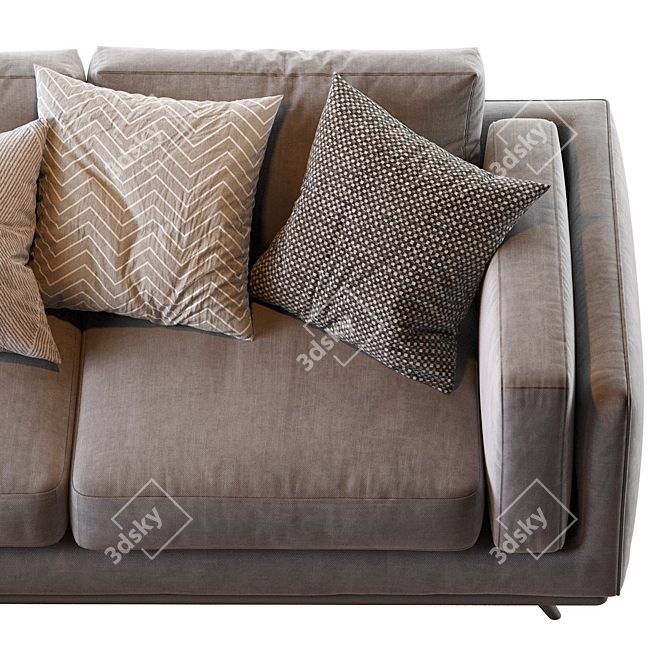 Zander Chaise Sectional: Modern Comfort for Your Space 3D model image 6