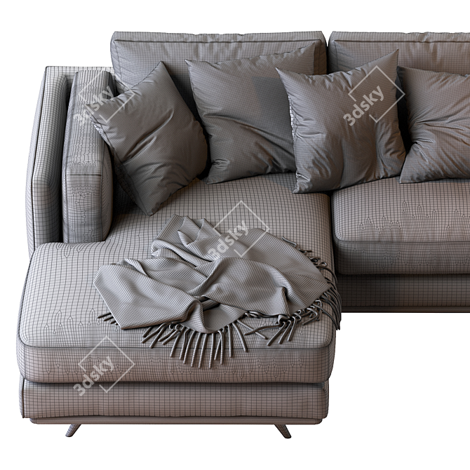 Zander Chaise Sectional: Modern Comfort for Your Space 3D model image 7