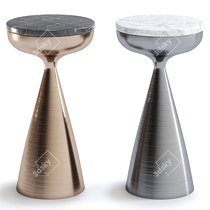 LIGNUM Round Brass Side Table: Sleek and Sophisticated 3D model image 2