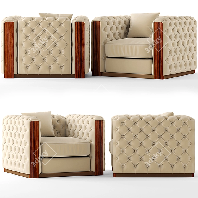 Elegant Jean Armchair: Stylish Comfort 3D model image 6