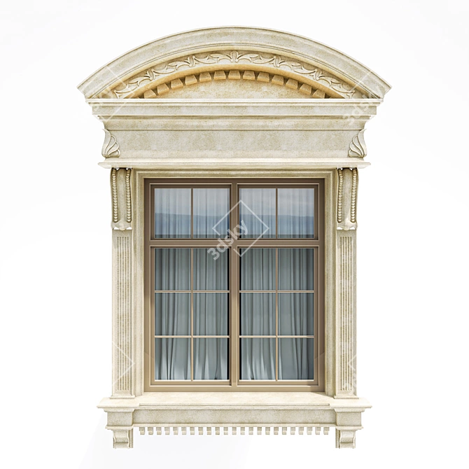 Classic Facade Window: Timeless Elegance 3D model image 1