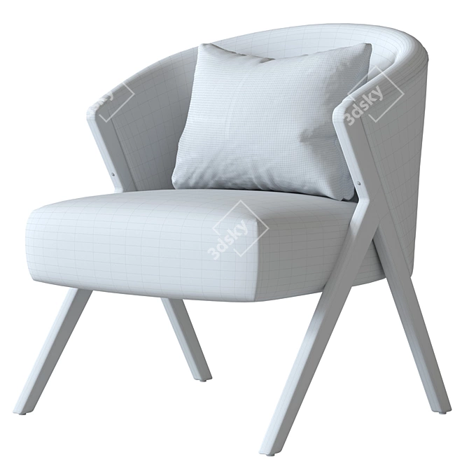 Bouclé Upholstered Armchair 3D model image 6