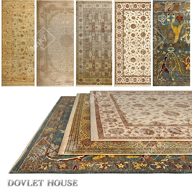 Luxurious Carpets Set: DOVLET HOUSE 5-Piece Collection 3D model image 1