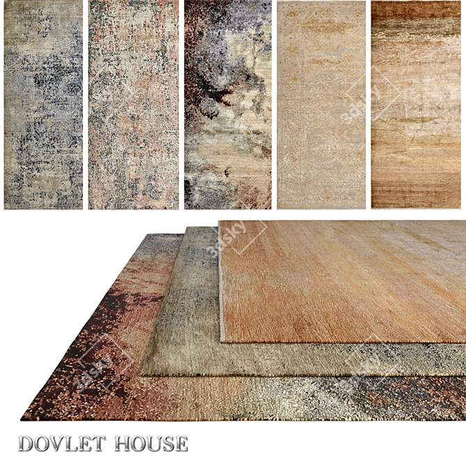 Luxurious Carpets Set by DOVLET HOUSE 3D model image 1