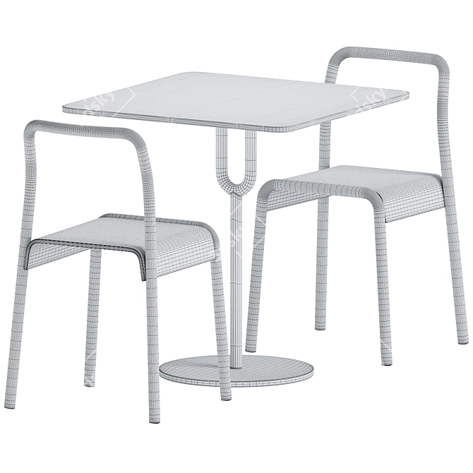 Piper Table & Tool Chair Set 3D model image 2