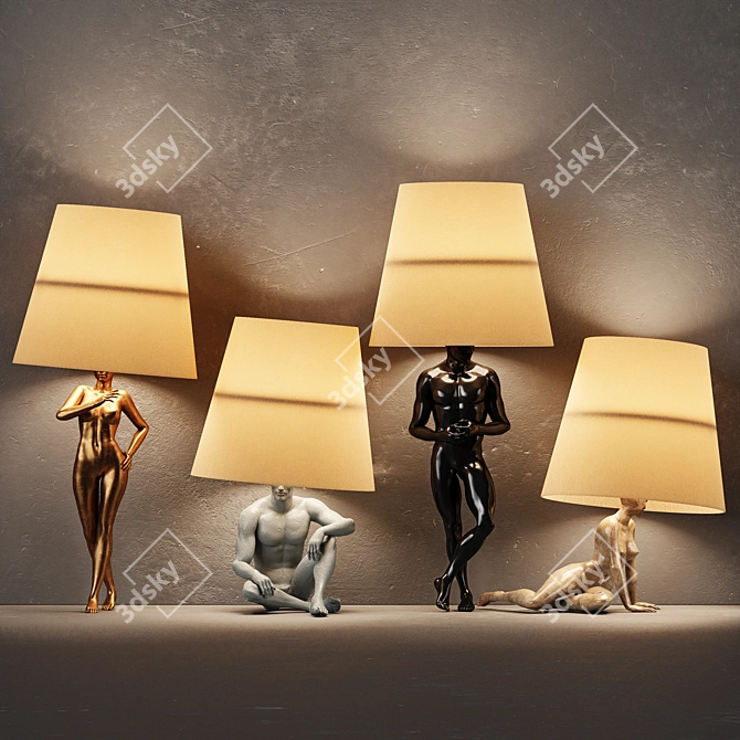 Modern Hommer Table Lamp 3D model image 2