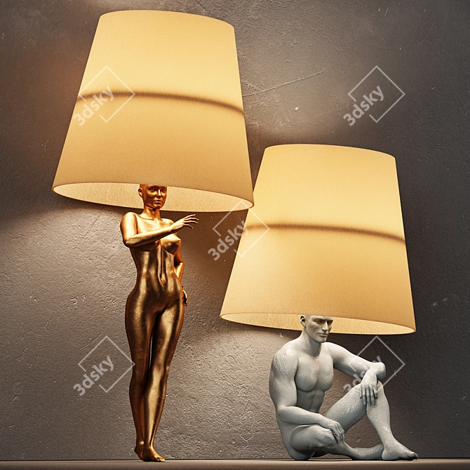 Modern Hommer Table Lamp 3D model image 4