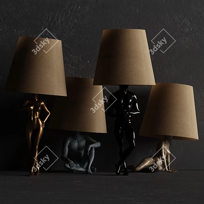 Modern Hommer Table Lamp 3D model image 6