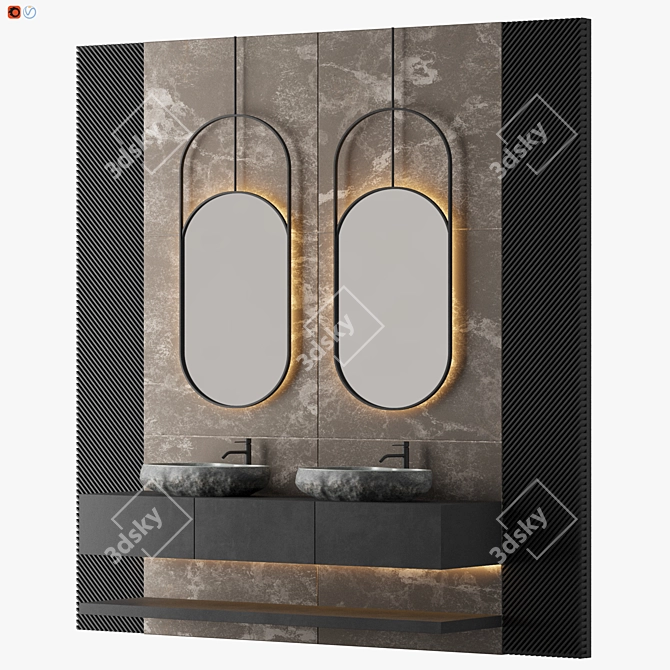 Luxury Belik Bathroom Set 3D model image 2