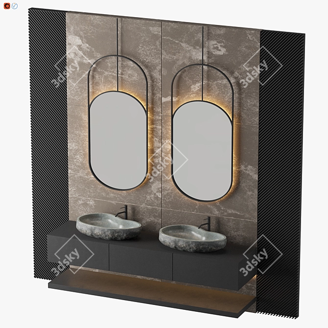 Luxury Belik Bathroom Set 3D model image 3