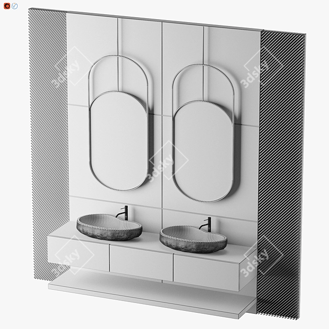 Luxury Belik Bathroom Set 3D model image 5