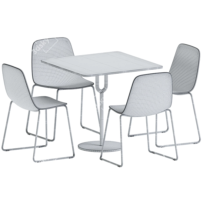 Elegant Piper Table & Maarten Chair 3D model image 4