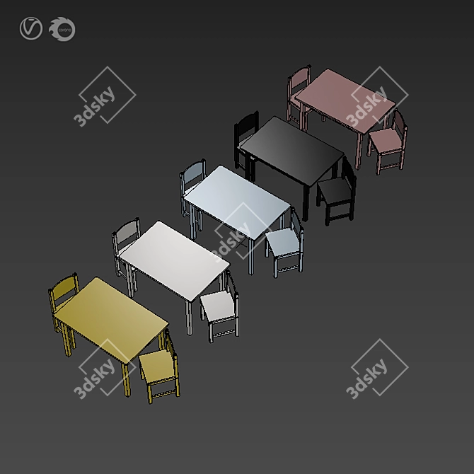 Sleek and Stylish IKEA SUNDVIK Kids Set 3D model image 7